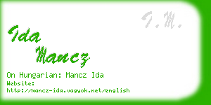 ida mancz business card